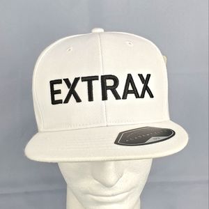 EXTRAX Adult Adjustable Snapback Cap White 3D Embroidered Logo Canvas Academy